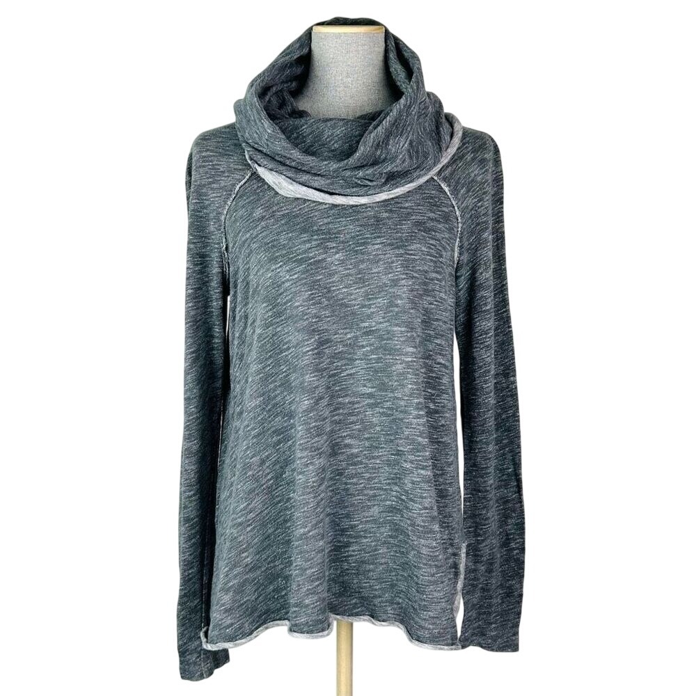 Free People Beach Funnel Neck Pullover in Heathered‎ Gray